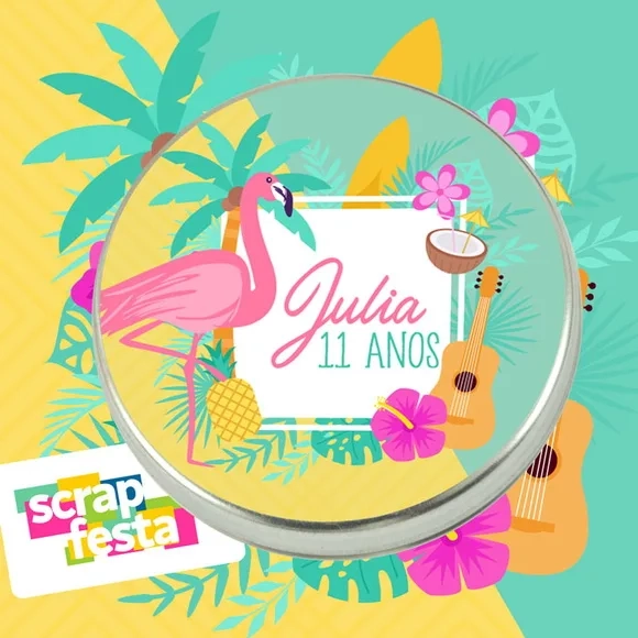 Latinhas Personalizadas Tropical Flamingos