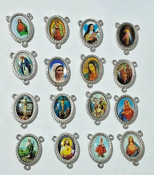 Entremeio de Terço Imagens Dupla Face Variados Kit C/10 Pç