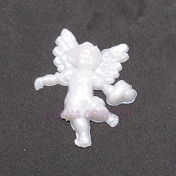Aplique de Anjinho em Acrílico Branco - pct c/ 5 unid