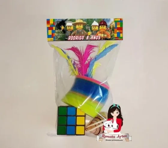 Kit Brinquedos Retrô Personalizado Tema Lego