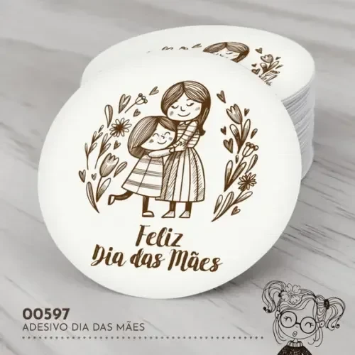 Adesivo Redondo Dia das Mães - 00597