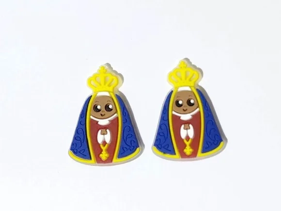 Aplique Jesus e Nossa Senhora Emborrachado Pacote C/6 Peças