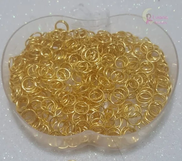 Argolinhas Dourada de Metal - 8mm -pct com 250 unidades.
