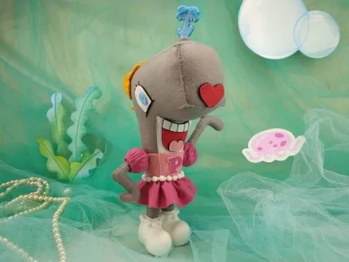 Baleia Pérola de Feltro - Bob Esponja + 3 Personagens