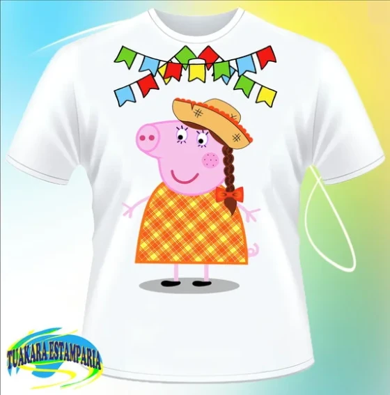 Camiseta Junina 07 Mamãe Pig