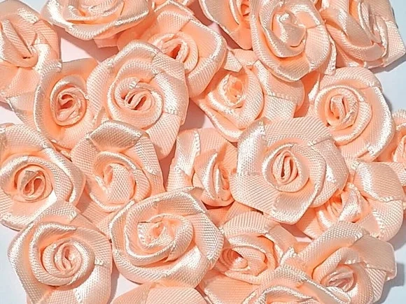 Flor Laranja Tecido Poliéster Pacote com 15 Unidades