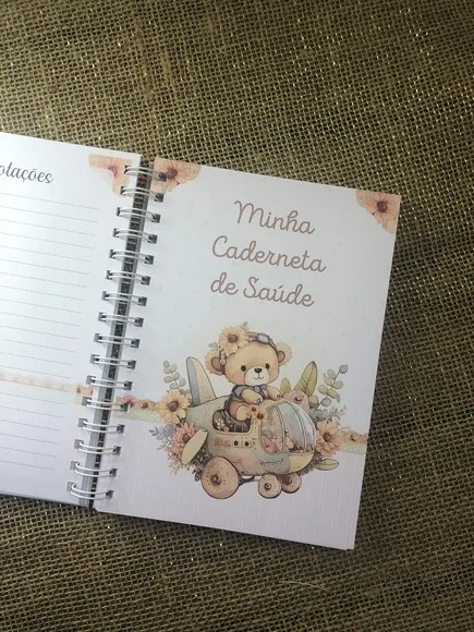 Caderneta de Saúde Vacinação Personalizada Ursinha Aviadora