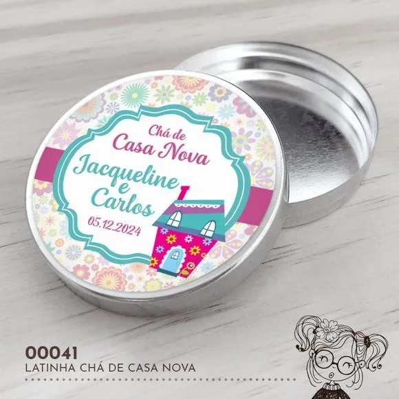 Latinha Adesivada Chá de Casa Nova - 00041