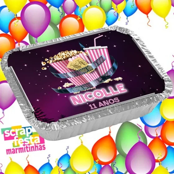 Marmitinha Personalizada Festa de Aniversário Cinema Filme