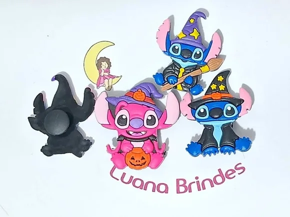 Pins de Crocs Stitch Halloween Pacote com 6 Unidades