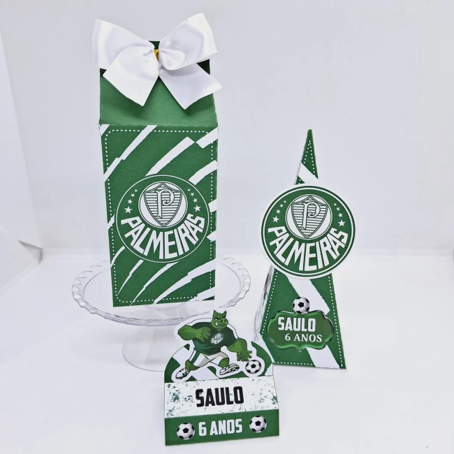 PEGUE E MONTE - Kit Festa PALMEIRAS - Decoração de Festa - Caixinhas Personalizadas