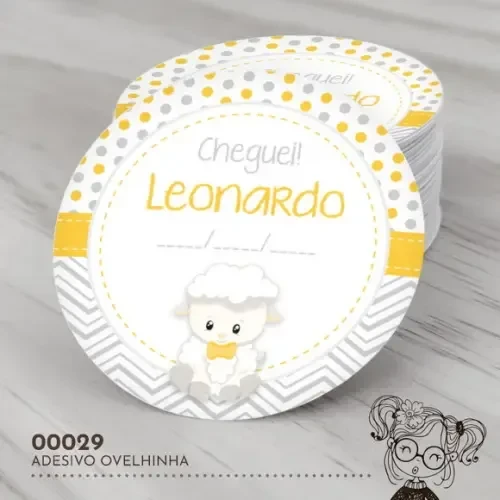Adesivo Redondo Ovelhinha - 00029