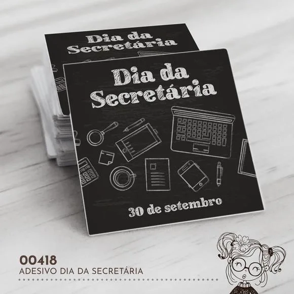 Adesivo Quadrado Dia da Secretária - 00418