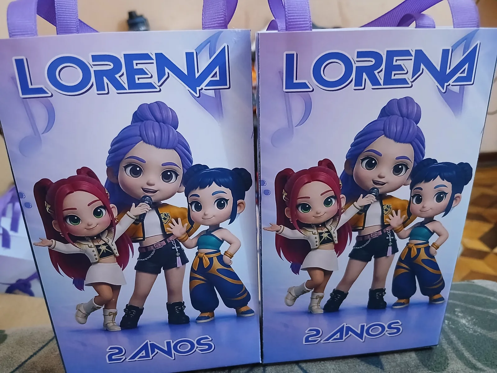 Sacolinha personalizada para lembrancinha Guerreiras do K pop