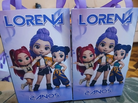 Sacolinha personalizada para lembrancinha Guerreiras do K pop