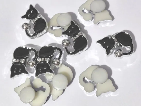Pins para Crocs de Gatinhos Abs Pacote com 6 Unidades