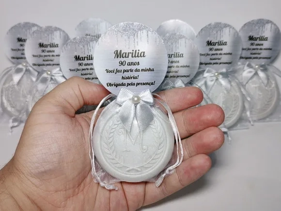 Lembrancinha 90 Anos, Sabonete Letra Inicial Personalizada