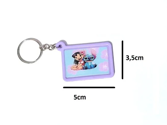 Chaveiro Lilo & Stitch Emborrachado com Resina 6 Unidades