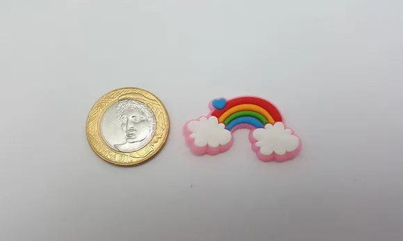 Aplique de Arco-íris Emborrachado de 2,2cm-pct c/10 unid