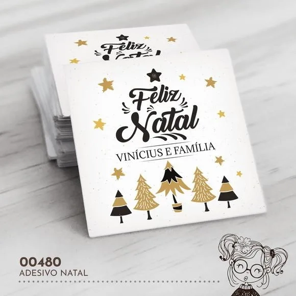 Adesivo Quadrado Natal - 00480
