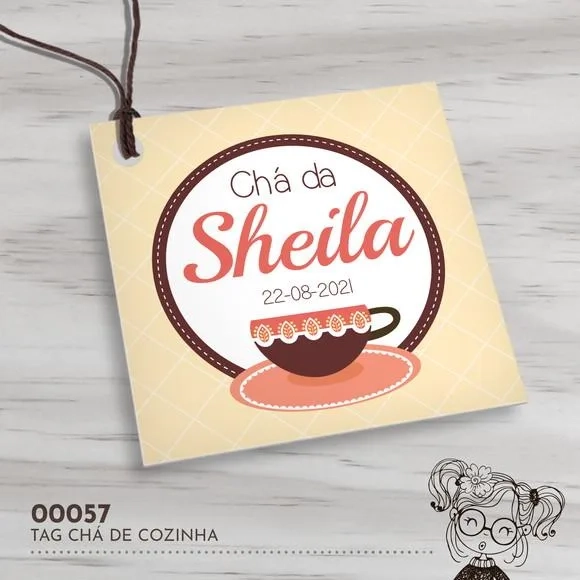 Tag Quadrada Chá de Cozinha - 00057