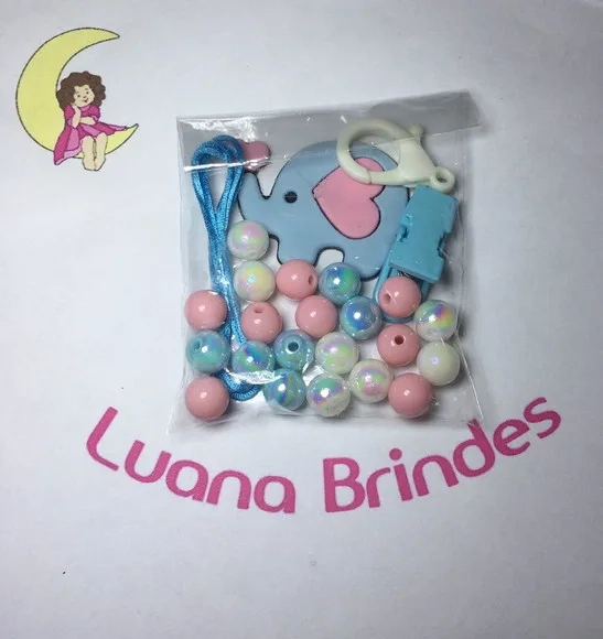 Kit Prendedor de Chupeta mini Elefante 1 Kit.