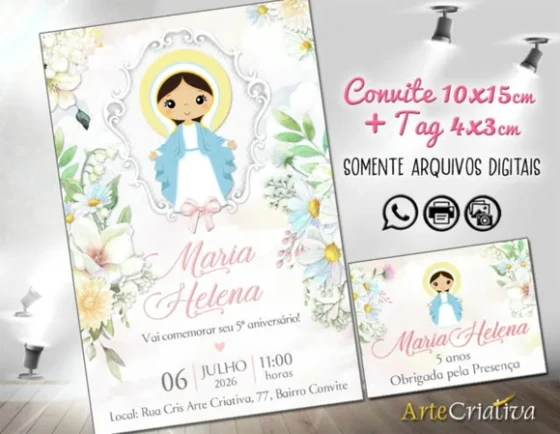 Convite Digital C/tag Nossa Senhora das Graças