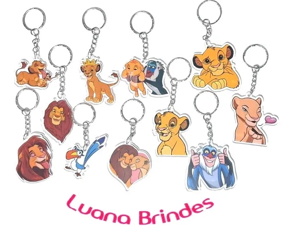 Chaveiro Leão Simba Acrílico 5cm Impresso 10 Unidades
