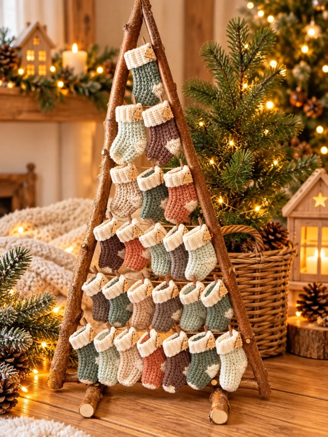 Mini Meia de Natal em Amigurumi - Calendario do Advento