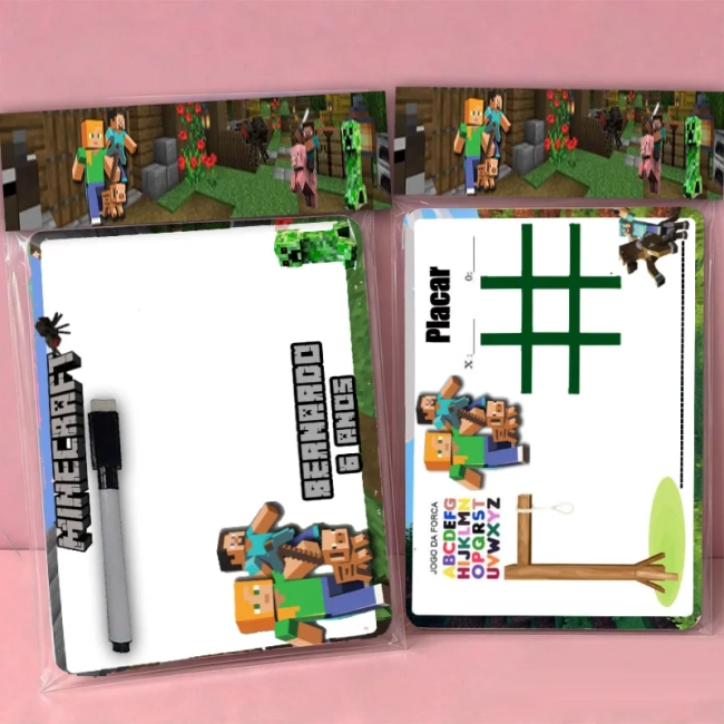 Lousa Magica Personalizada lembrancinhas do Minecraft