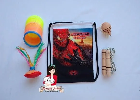 Mochila Boa Infância Personalizada Tema Homem Aranha