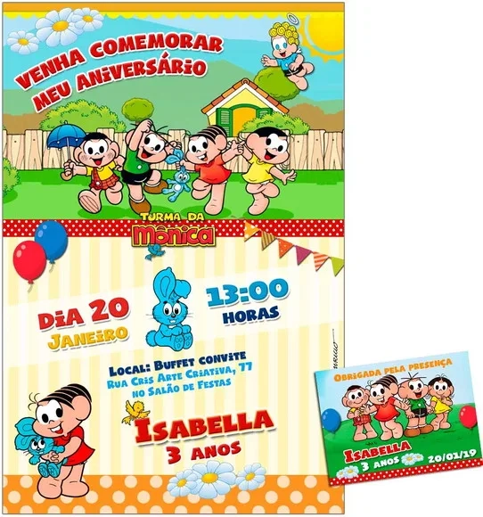 CONVITE DIGITAL C/TAG Turma da Mônica