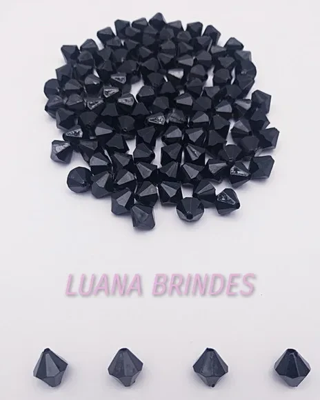 Balãozinho Preto em Acrilíco - 14mm - pct c/75 unidades