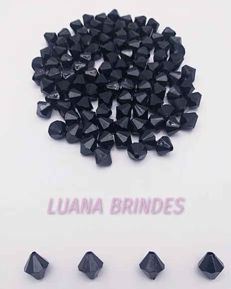 Balãozinho Preto em Acrilíco - 14mm - pct c/75 unidades