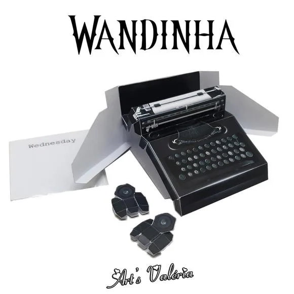 Máquina de Escrever Porta Rascunhos - Wandinha - Wednesday
