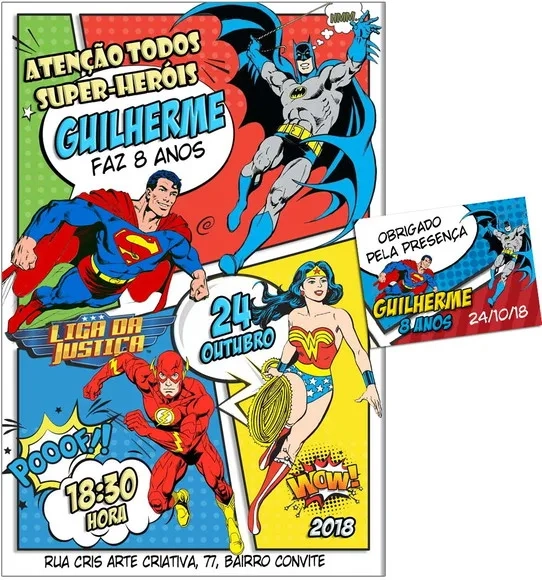 CONVITE DIGITAL C/TAG Liga da Justiça Gibi
