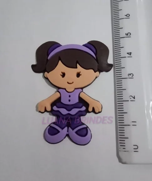Aplique Emborrachado de Menina Bailarina - pct c/8 unidades