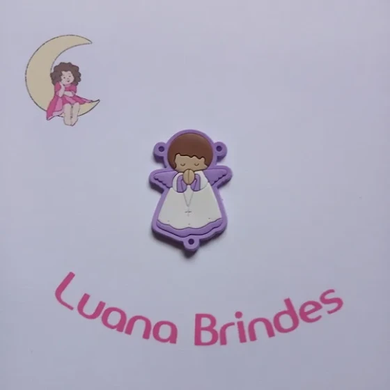 Entremeio Anjinho Lilás de Borracha 5cm Pct 4 Unidades