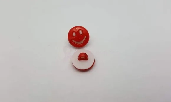 Aplique Botôes Carinha Vermelha de 1,3cm - Com 20 Unidades