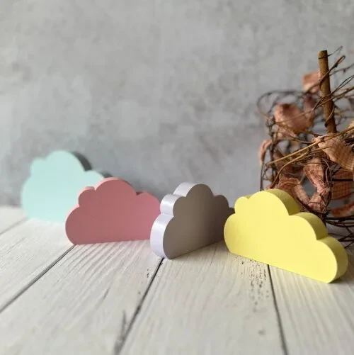 Nuvens Pastel - Decoração Bebê - Kit com 4