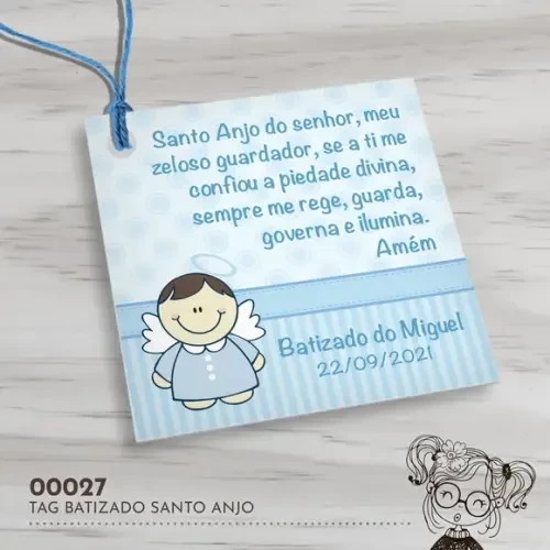 Tag Quadrada Oração Santo Anjo - 00027