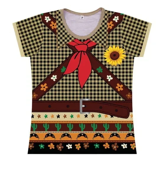 Camiseta Feminina Adulto Caipira Cangaço