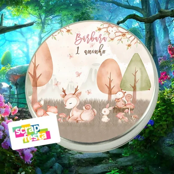 Latinhas Personalizadas Floresta Bosque Encantado Aquarela