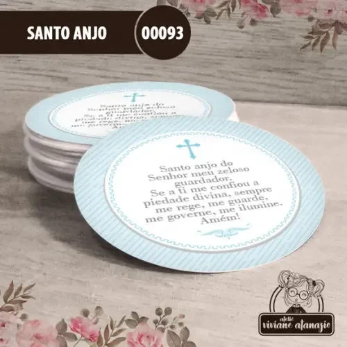 Adesivo Redondo Santo Anjo - 00093
