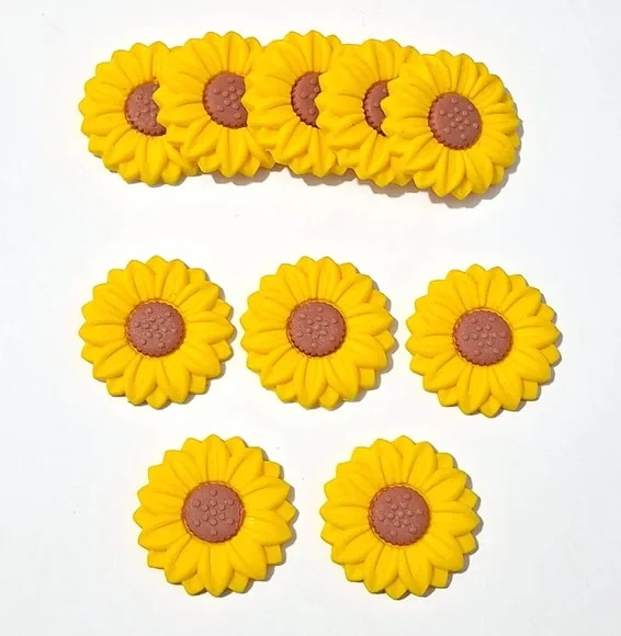 Aplique Girassol 2,5cm Emborrachado 6 Unidades