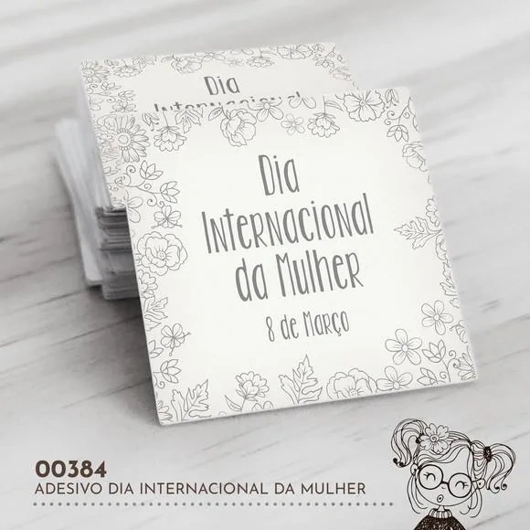 Adesivo Quadrado Dia Internacional Mulher - 00384