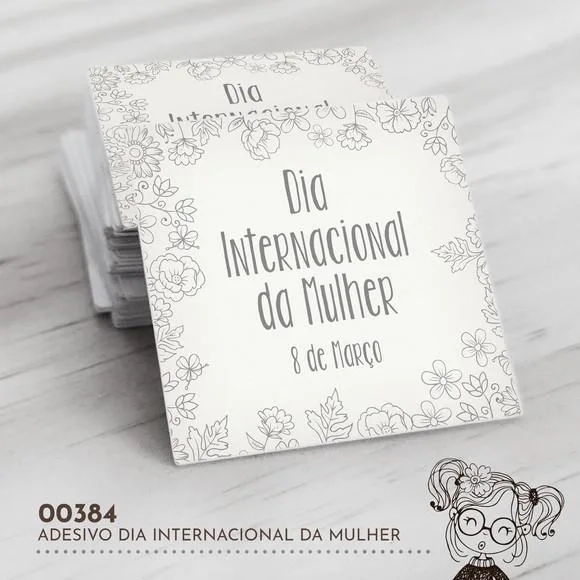 Adesivo Quadrado Dia Internacional Mulher - 00384