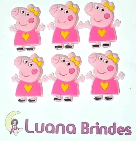 Aplique Porquinha Rosa Emborrachado Pacotes com 6 Peças