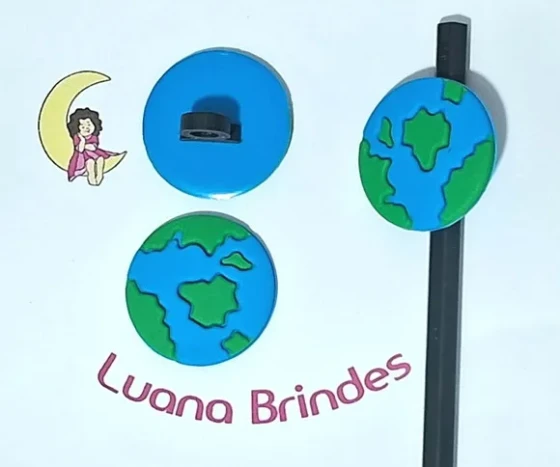 Ponteira P/lápis Planeta Emborrachado Pacote com 6 Unidades