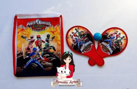 Mochila Ping Pong Tema Power Rangers Dino Charge